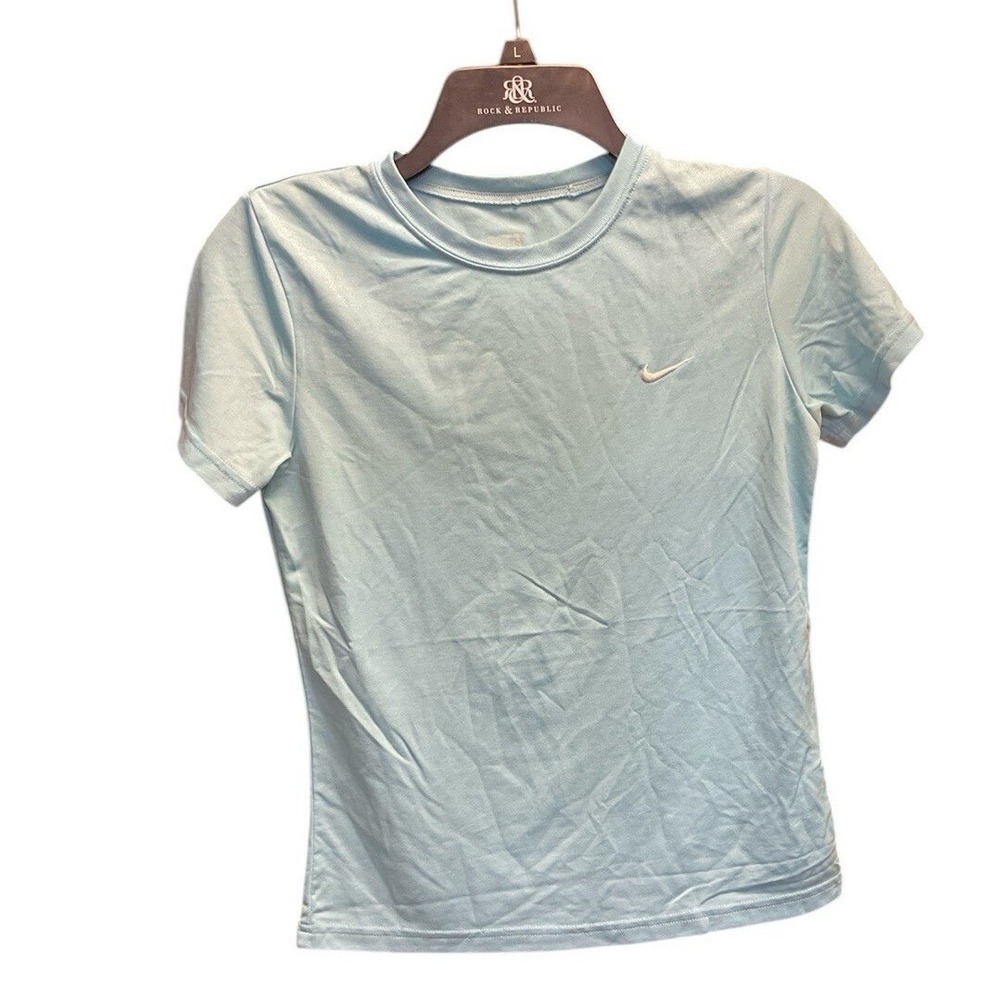 Nike Fit Dry T Shirt Short Sleeve Tee Blue Womens S 4-6 Activewear